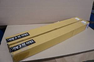 lot 115 image: 2 Cordless Magnetic Roman Shades - Grey, 33x64