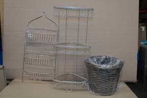 lot 121 image: Wire Shelving and Waste Basket