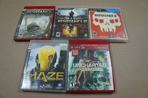 lot 143 image: 5 PlayStation 3 Games - Resistance, Haze, Uncharted
