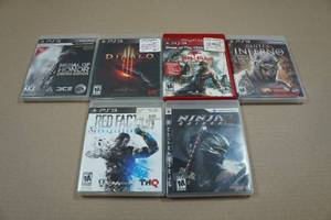 lot 144 image: 6 PlayStation 3 Games - Metal of Honor, Diablo, Ninja Gaiden