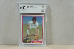 lot 158 image: 1981 Topps Lou Whitaker Baseball Card - BCCG 9