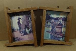lot 270 image: Set of 2 Vintage Framed Pictures - Huckleberry Finn