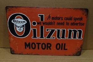 lot 272 image: Oilzum Motor Oil Vintage Style Metal Sign