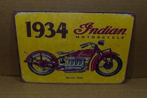 lot 276 image: Indian Motorcycle Vintage Style Metal Sign