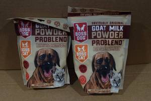 lot 293 image: 2 Boss DogCat Problend Goat Milk Powder Supplement