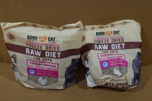 lot 296 image: 2 Boss Cat Freeze Dried Treats - Turkey Recipe