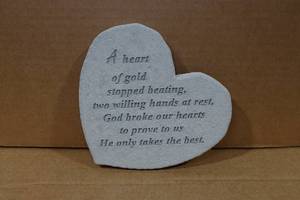 lot 313 image: Cement 6.25 Heart Slab for Garden - A Heart of Gold