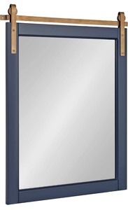 lot 101 image: Kate and Laurel Skylan Modern Farmhouse Mirror - 22x28 NavyAntique Gold