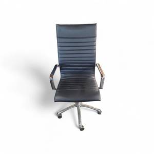 lot 88 image: black vinyl leatherette high-back office chair