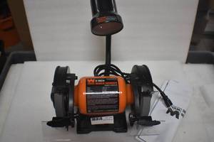 lot 33 image: WEN BG4276 2.1-Amp 6-Inch Single Speed Bench Grinder with Flexible Work Light