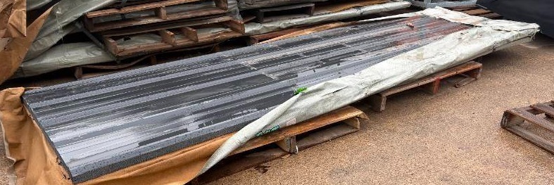 lot 9122 image: FUTURE 50 Sheets of Dark Gray Galvalume Steel Siding, 12 Foot Sheets (FTL50)
