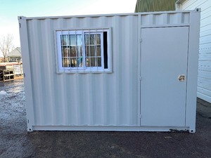 lot 680 image: 12 Foot Container Cabin w Side Door & Window