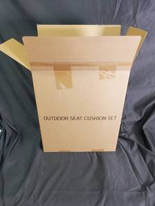 lot 12 image: Outdoor Deep Seat Patio Cushions Set - Black - Set of 2 Cushions