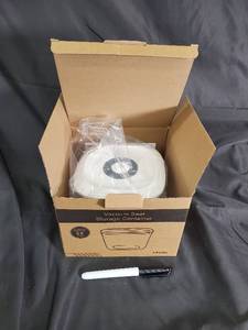 lot 21 image: Vacuum Seal Storage Container 1.0 L - Clear Jar with White Lid