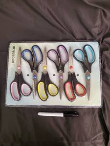 lot 43 image: Boomiboo Multipurpose Scissors Pack - 6 Color-Handled Scissors