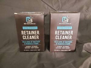 lot 185 image: M3 Naturals Retainer Cleaner - Extra Strength Mint - 120 Tablets (2 Boxes)