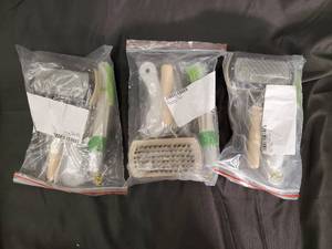 lot 187 image: Assorted Brush Heads & Hand Tool Attachments with Wood Handles