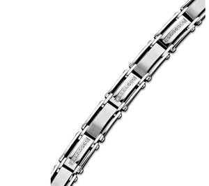 lot 17 image: MCYS Mens Diamond Bracelet in Stainless Steel (12 ct. t.w.)