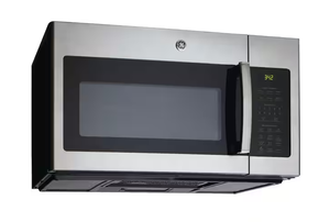lot 66 image: GE 1.7 cu. ft. Over the Range Microwave with Sensor Cooking in Stainless Steel Model # JVM6175SK6SS (Missing All Instalation Parts, Minor Transit Damage)