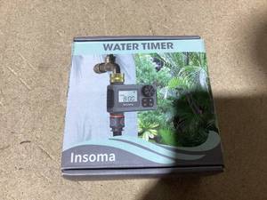 lot 109 image: Insoma Sprinkler Timer with Brass Swivel, Programmable Water Timer for Outdoor Garden Hose, Hose Timers with Rain DelayManualAuto Mode, Drip Irrigation and Lawn Watering System, 1 Outlet (Used)