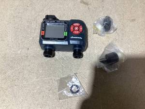 lot 126 image: DEWENWILS Sprinkler Timer 2 Zone, Outdoor Programmable Water Hose Timer, Auto Manual Rain Delay Mode Automatic Faucet Watering Irrigation Timer (Used)