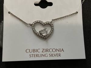 lot 15 image: GIANI BERNINI Cubic Zirconia Sterling Silver Heart Necklace