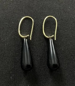 lot 153 image: MCYS 14K Gold Plated Multi Genuine Stone Teardrop Earrings