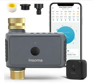 lot 108 image: Insoma WiFi Hose Timer - Brass Inlet & Outlet, VoiceApp Control Sprinkler Timers with Rain DelayManualAuto Mode, Smart Water Timer for GardenLawnYard Work with Alexa & Google Home, Energy Saving