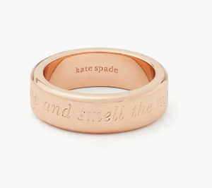 lot 120 image: Kate Spade stop and smell the roses Band Ring Size 7