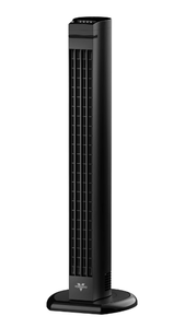 lot 221 image: Vornado 4T Oscillating Tower Fan with Remote Control, 40 Tall, Black