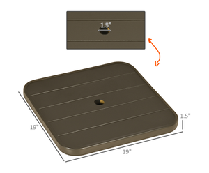 lot 304 image: Outsunny 19 Beach Umbrella Table Tray, Slatted Instant Portable Beach Tables for Sand, Swimming Pools, Patio, Garden, Deck, Brown