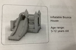 lot 305 image: Costway Inflatable Bounce House Ages 3-12 Years Old NP12604US Blue With Air Blower