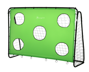 lot 309 image: Soozier 8 x 3ft Soccer Goal Target Goal 2 in 1 Design Indoor Outdoor Backyard with All Weather Polyester Net Best Gift