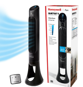 lot 223 image: Honeywell 40 Black Quiet Set Oscillating Tower Fan, 30ft Air Circulation Power, 5 Speed, Auto Off Timer, HYF260B
