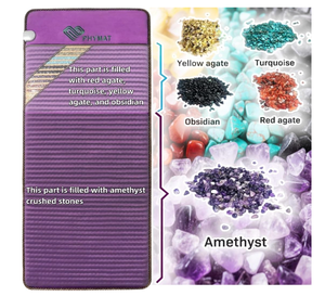 lot 232 image: PHYMAT Far Infrared Amethyst Heating Pad (67x27)- 5 Color Gemstone Crystal Heating Pad - Infrared Mat Full Body- Bio Amethyst Mat with Auto Shut Off - Overheat Protection,Smart Control