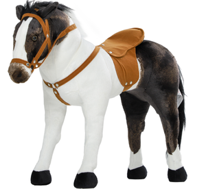 lot 331 image: Qaba Ride on Horse for Toddlers 3-8 Years Old, Stuffed Animal Horse Toy with Neighing Sound, Brown