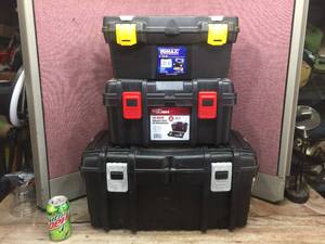 lot 377 image: 3 Tool Boxes Sm-Med-Lg Good HandlesHingesLatches - Empty