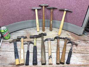 lot 393 image: Group Tack Hammers - Rock Hammers - Craft Hammers - Ball Peen