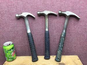 lot 118 image: 3 ESTWING - Straight  Claw Hammers