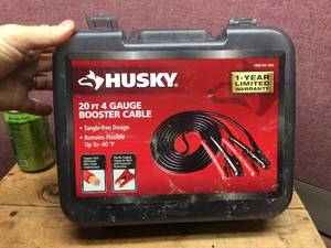 lot 150 image: HUSKY 20 Ft 4 Gauge Booster Cable - Good