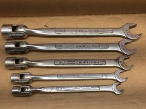 lot 169 image: 5 Pc CRAFTSMAN SAE Flex Head Swivel Socket Wrench Set