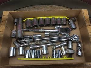lot 180 image: Variety 12 Dr SAEMetric Sockets - Extensions - Ratchets