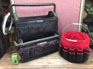lot 213 image: (3) HUSKYMASTERFORCE - Tool CaddyBucket Organizers