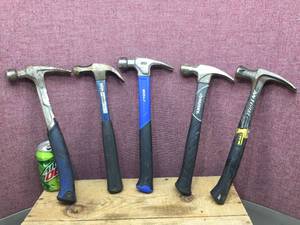 lot 245 image: (5) STANLEY - KOBALT - Husky Hammers