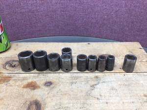 lot 263 image: SNAP ON Impact Sockets - Mostly SAE 6 Pt