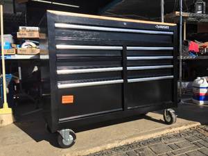 lot 160 image: HUSKY BLK 9 Drawer Rolling Tool Cabinet 46 x 18 x 38