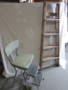 lot 34 image: Vintage Cosco stepstool and Ladder