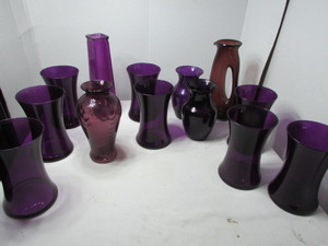 lot 117 image: Purple Glass Vases
