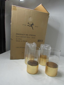 lot 128 image: Gold Banded Vases