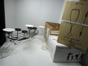 lot 155 image: Candle Globes and Champagne Glasses